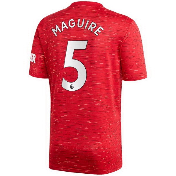 Camiseta Manchester United NO.5 Maguire Replica Primera Ropa 2020/21 Rojo